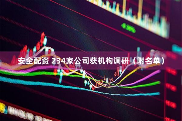 安全配资 234家公司获机构调研（附名单）